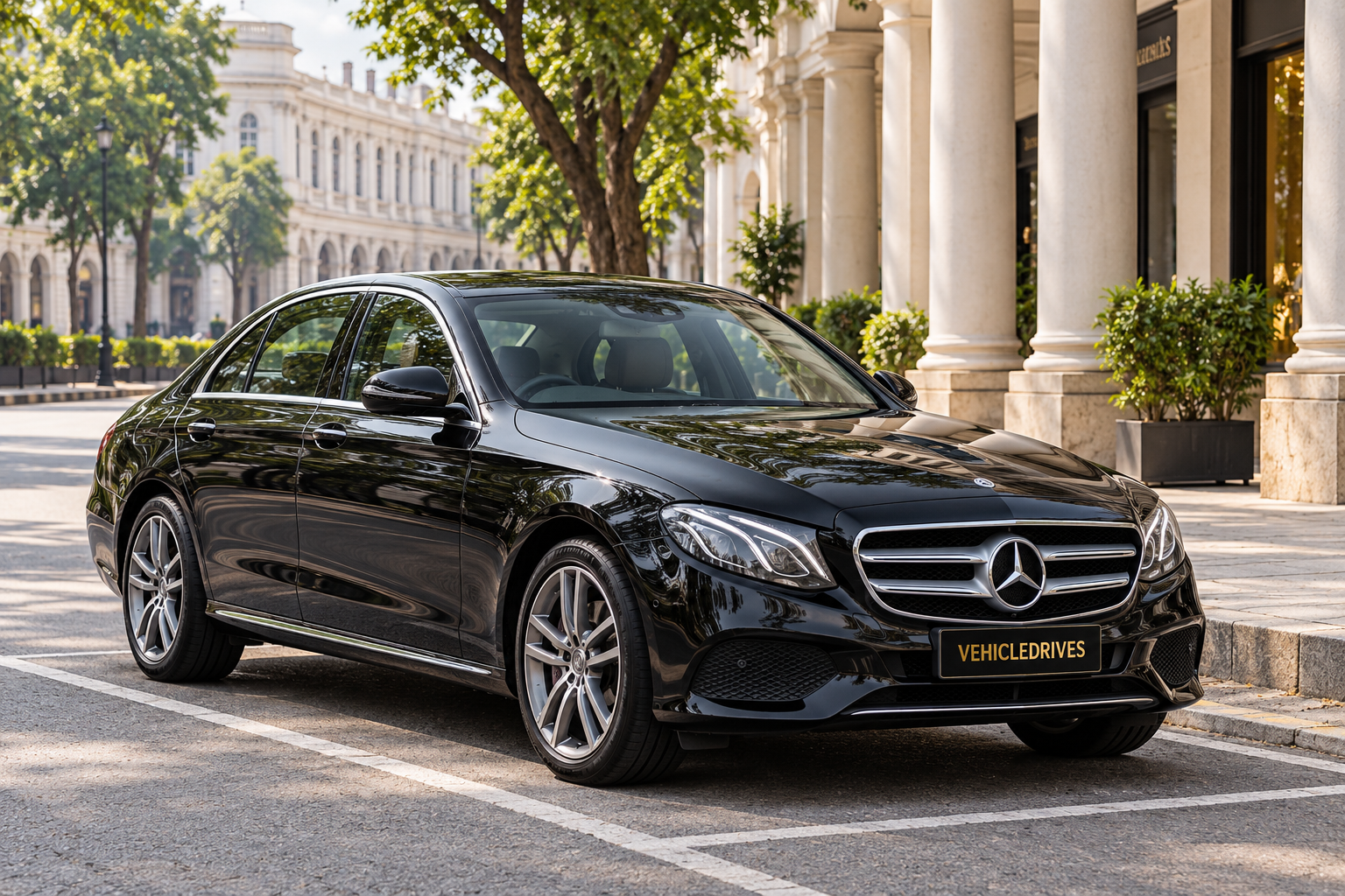 black mercedes benz e class at connaught place 1