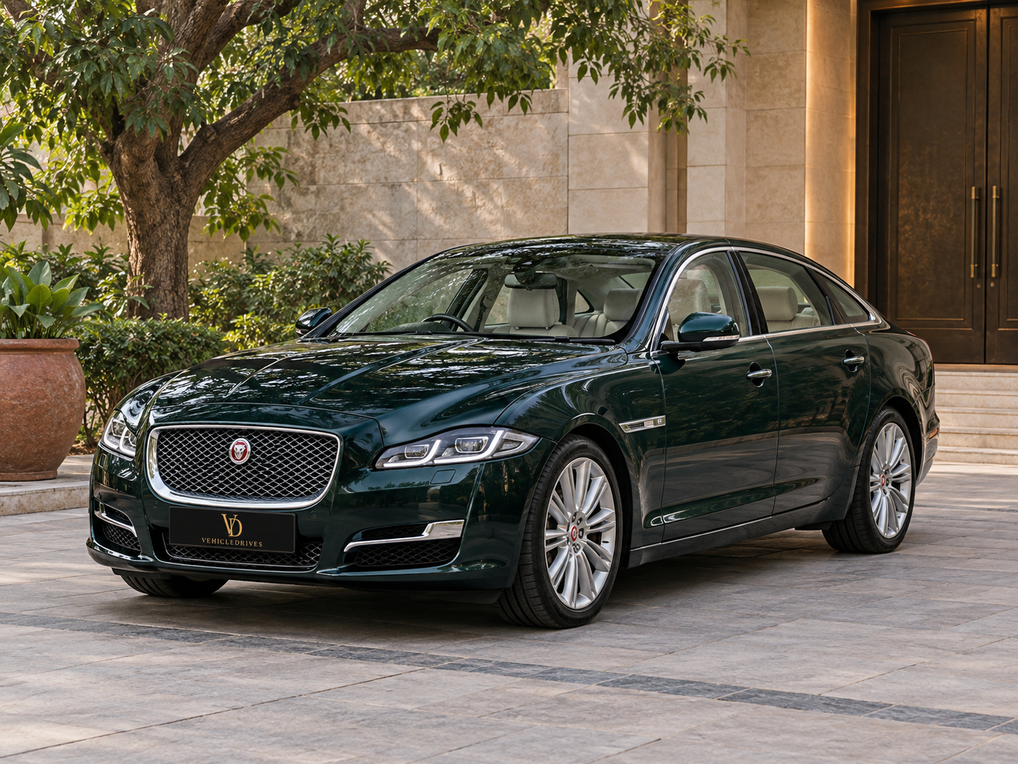 british racing green jaguar xjl in india 7