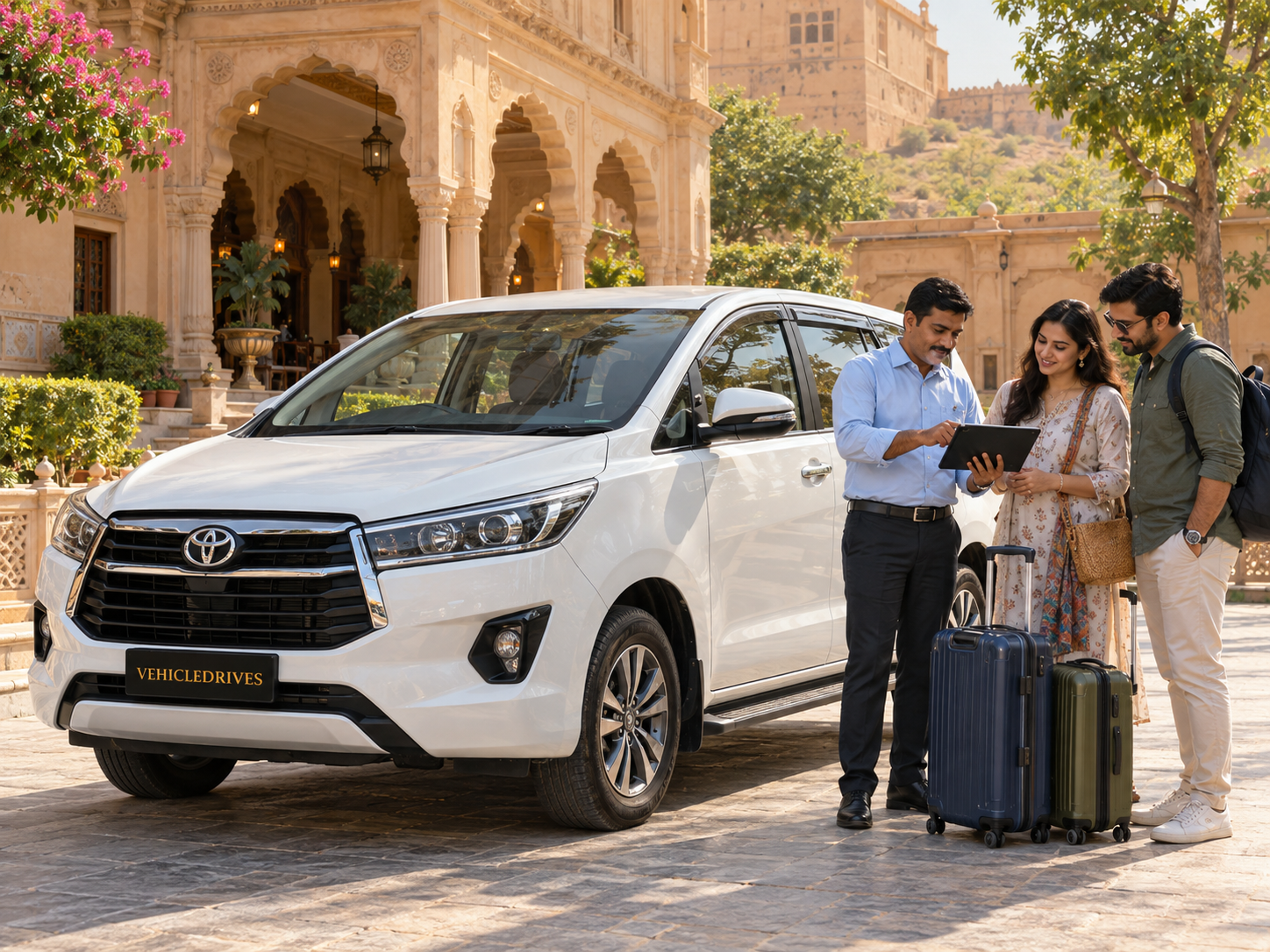chauffeur and couple review a rajasthan itinerary 2