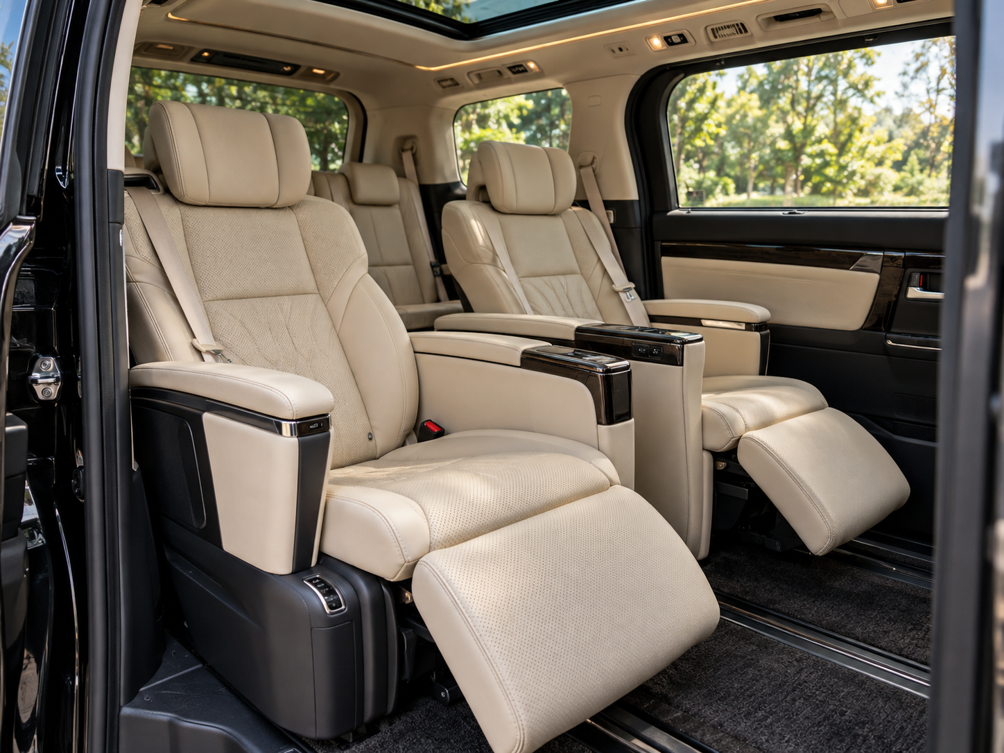 ivory executive cabin in a toyota vellfire