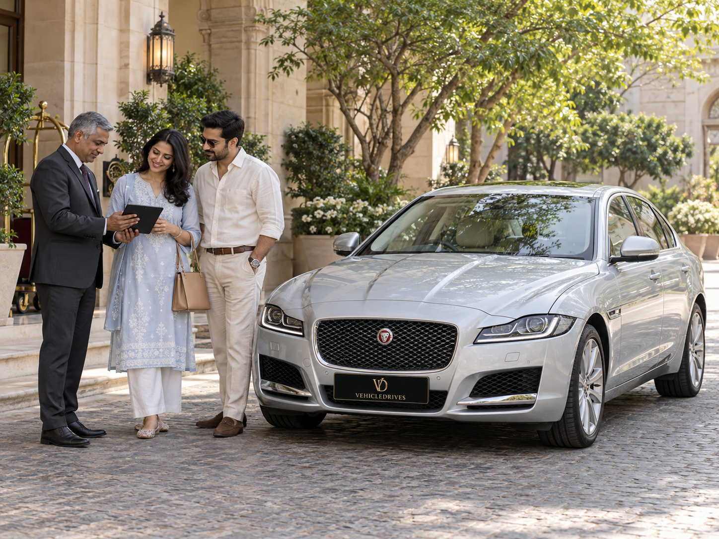 jaguar chauffeur booking in a delhi courtyard 6