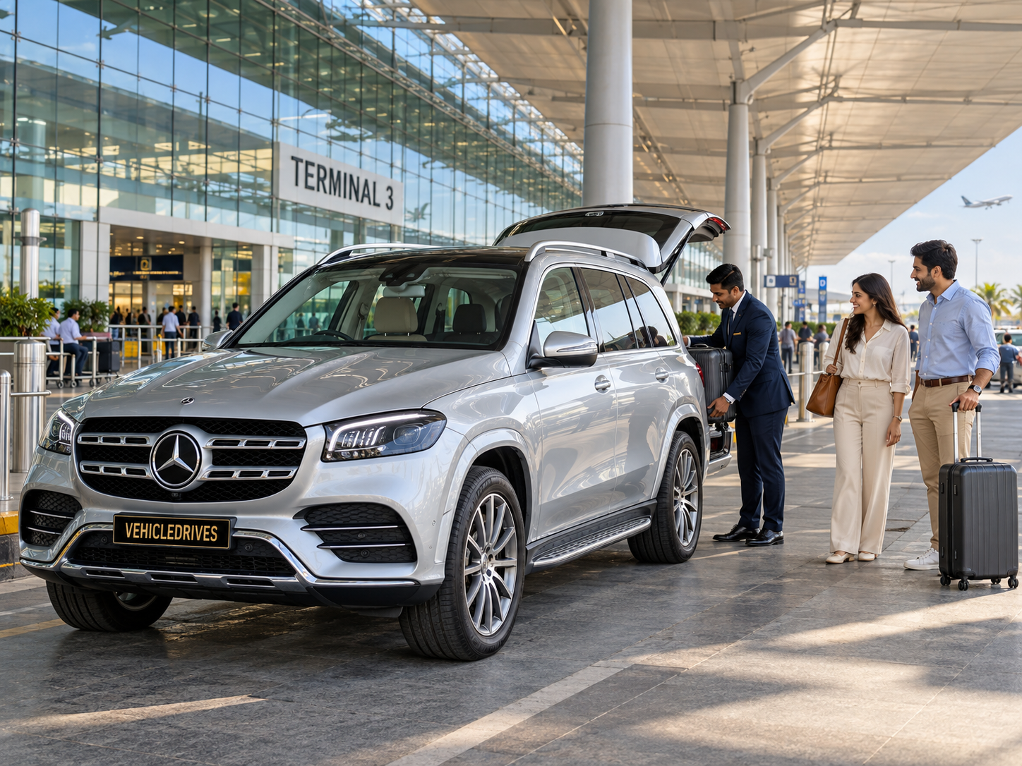 luxury chauffeur airport arrival at delhi t3