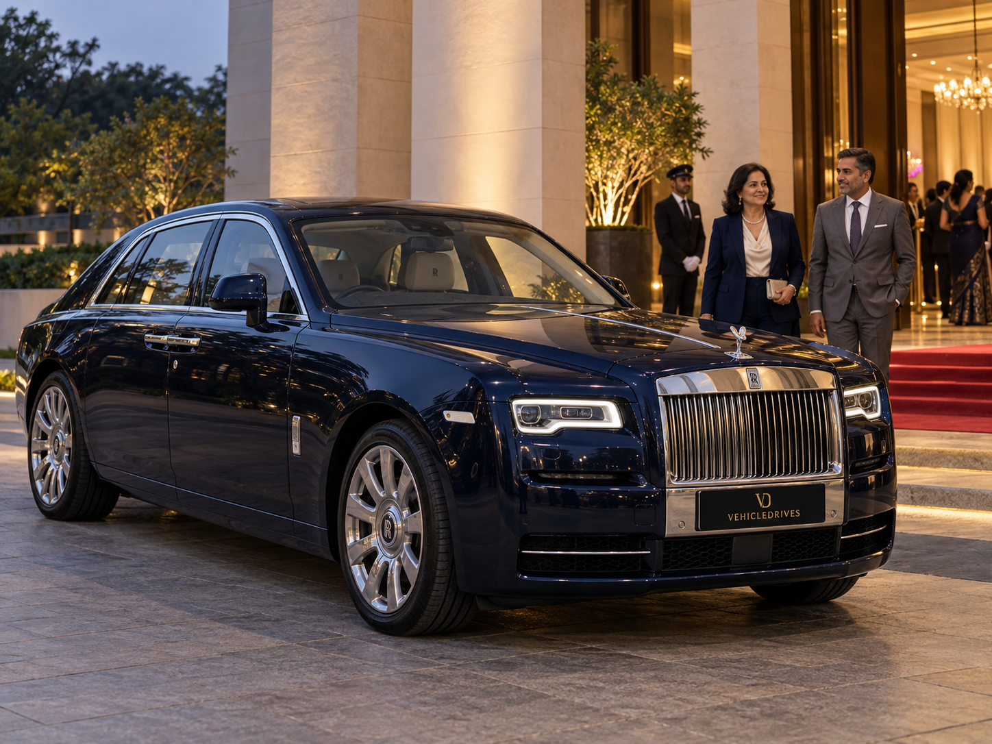 midnight blue rolls royce at awards gala 3