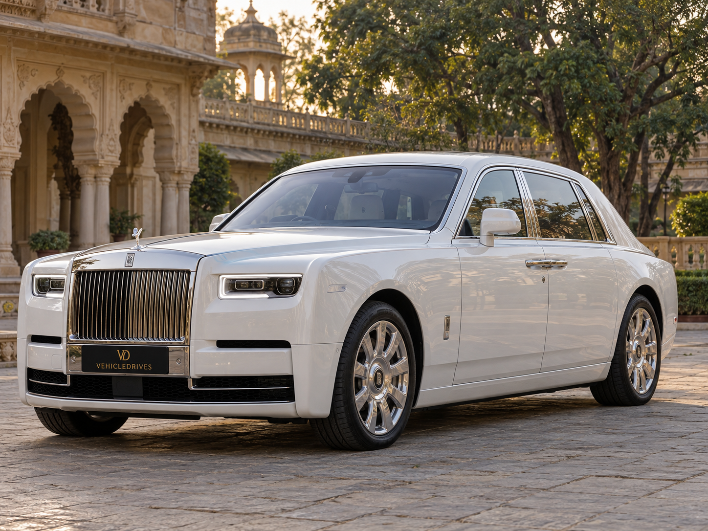 pearl white rolls royce at heritage estate 1