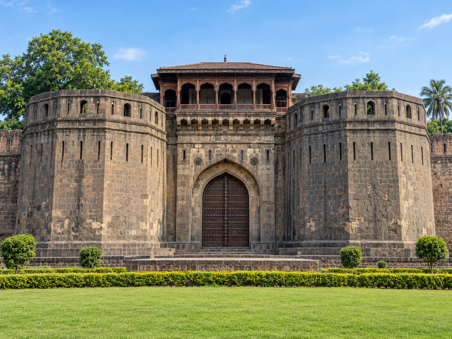Shaniwar Wada's historic fortified entrance in Pune